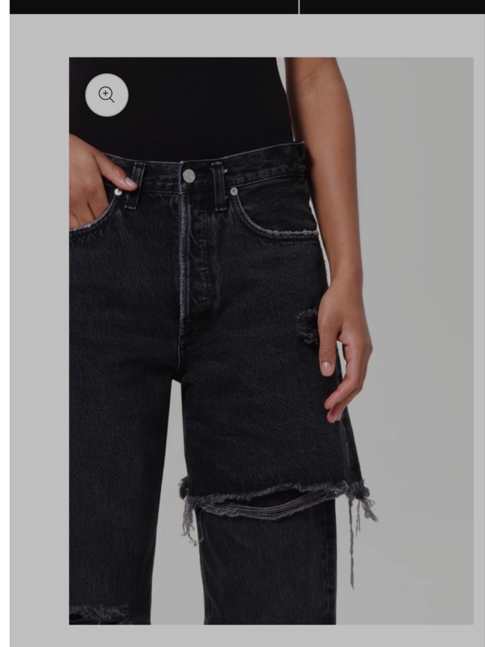 Agolde Black Distressed Boyfriend Jeans